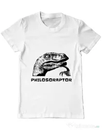 Tricou ADLER barbat Philosoraptor Alb