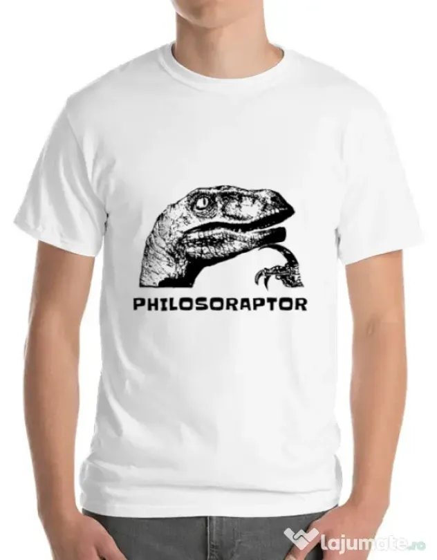 Tricou ADLER barbat Philosoraptor Alb