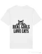 Tricou STANLEY STELLA barbat Real girls love cats Alb