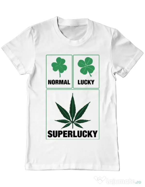 Tricou ADLER barbat Super lucky Alb