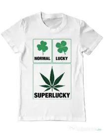 Tricou ADLER barbat Super lucky Alb