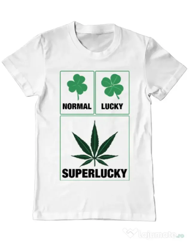 Tricou ADLER barbat Super lucky Alb