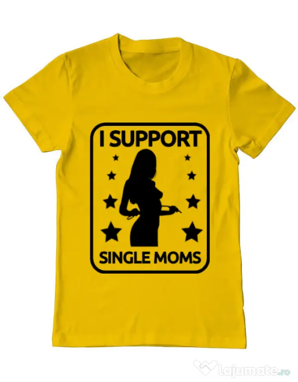 Tricou ADLER barbat I support single moms Galben