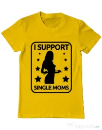 Tricou ADLER barbat I support single moms Galben