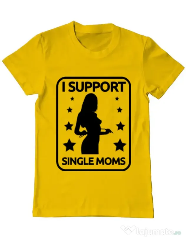 Tricou ADLER barbat I support single moms Galben