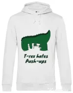 Hoodie barbat cu gluga T-rex push-ups Alb