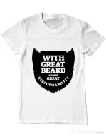 Tricou ADLER barbat The great beard Alb