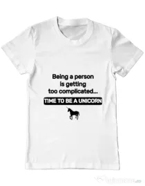 Tricou ADLER barbat Time to be a unicorn Alb
