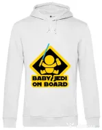 Hoodie barbat cu gluga Baby Jedi Alb