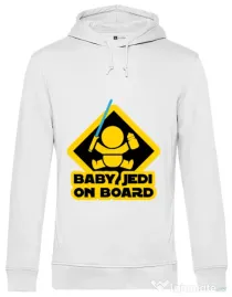 Hoodie barbat cu gluga Baby Jedi Alb