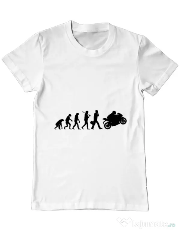Tricou ADLER barbat Evolution - motorcycle Alb