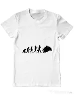 Tricou ADLER barbat Evolution - motorcycle Alb