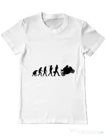Tricou ADLER barbat Evolution - motorcycle Alb