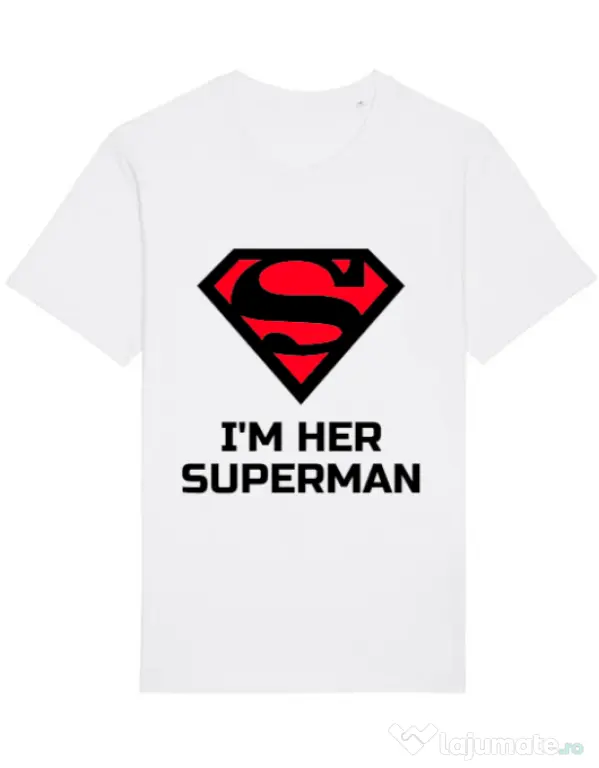 Tricou STANLEY STELLA barbat I'm her Superman Alb