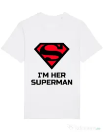 Tricou STANLEY STELLA barbat I'm her Superman Alb