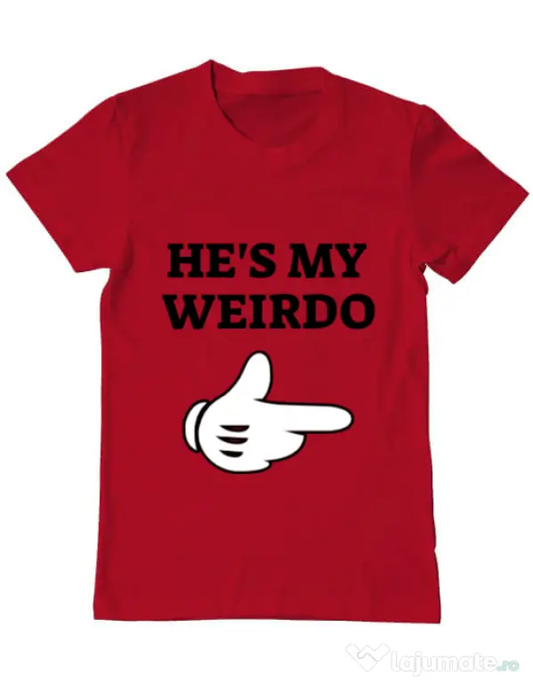 Tricou ADLER barbat He's my weirdo Rosu