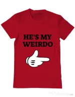 Tricou ADLER barbat He's my weirdo Rosu