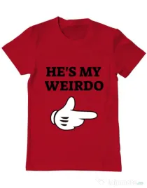Tricou ADLER barbat He's my weirdo Rosu