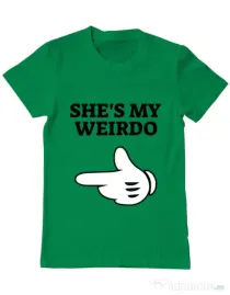 Tricou ADLER barbat She's my weirdo Verde mediu
