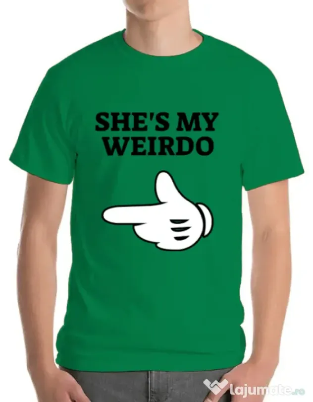 Tricou ADLER barbat She's my weirdo Verde mediu