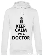 Hoodie barbat cu gluga I'm a doctor Alb