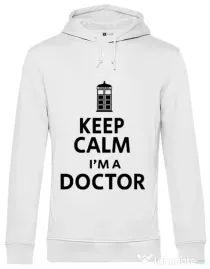 Hoodie barbat cu gluga I'm a doctor Alb