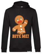 Hoodie barbat cu gluga Bite me Negru