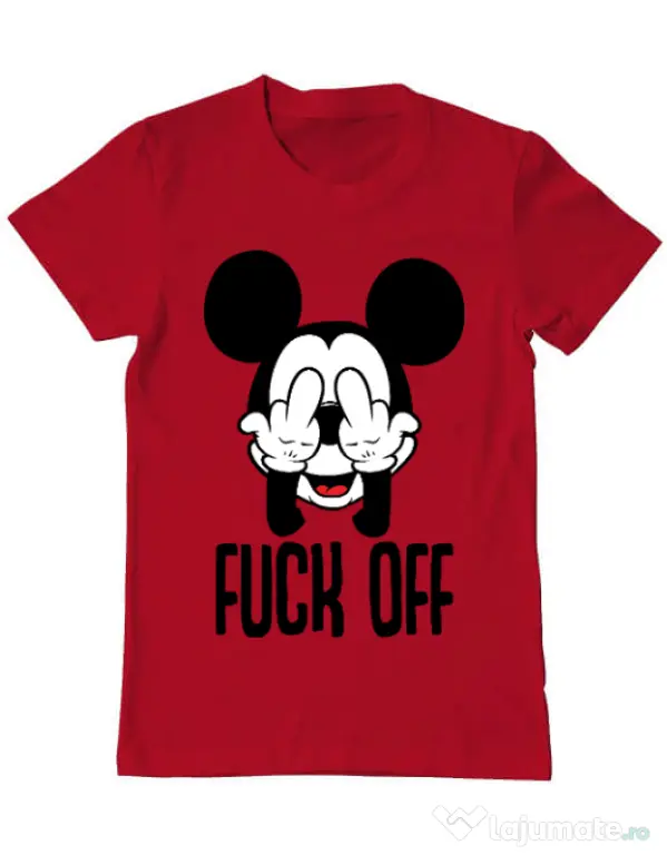 Tricou ADLER barbat Fuck off Rosu
