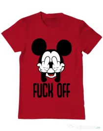 Tricou ADLER barbat Fuck off Rosu