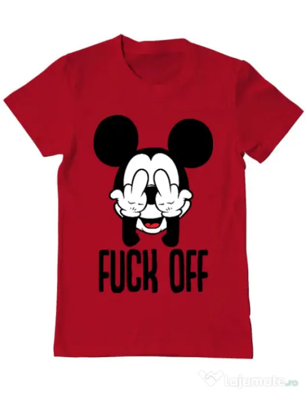 Tricou ADLER barbat Fuck off Rosu
