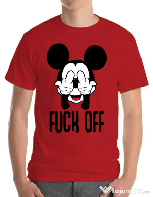 Tricou ADLER barbat Fuck off Rosu