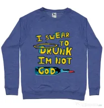 Bluza ADLER barbat I swear to drunk Albastru melanj
