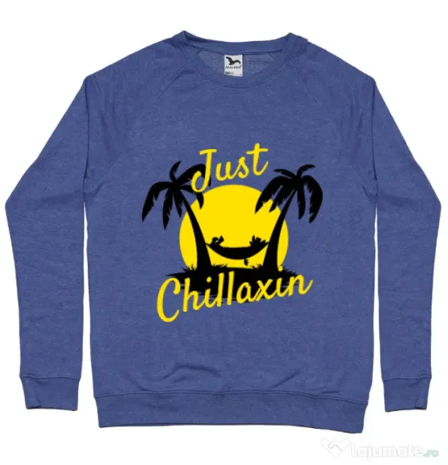 Bluza ADLER barbat Just chillaxin Albastru melanj