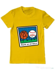 Tricou ADLER barbat Photo of my balls Galben