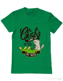 Tricou ADLER barbat See my nuts Verde mediu