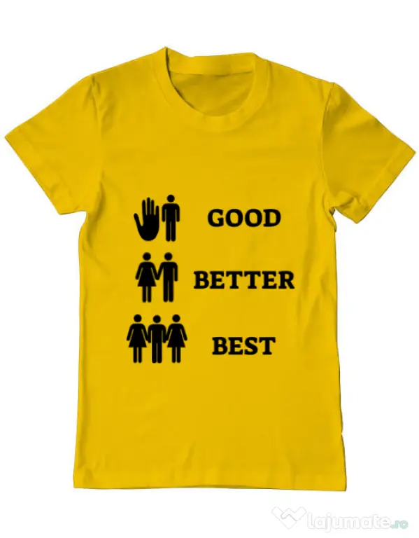 Tricou ADLER barbat Good better best Galben