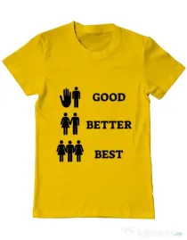 Tricou ADLER barbat Good better best Galben