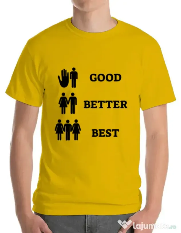 Tricou ADLER barbat Good better best Galben