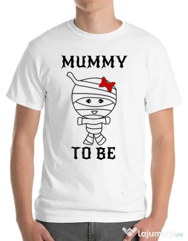 Tricou ADLER barbat Mummy to be girl Alb