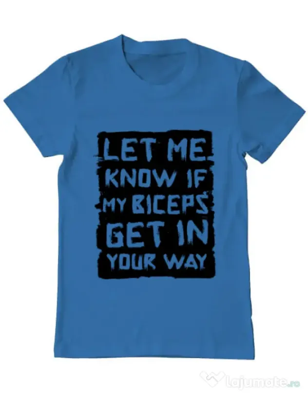 Tricou ADLER barbat My biceps Albastru azuriu