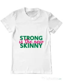 Tricou ADLER barbat Strong is the new skinny Alb
