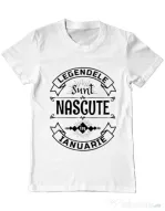 Tricou ADLER barbat Legendele sunt nascute in Ianuarie Alb
