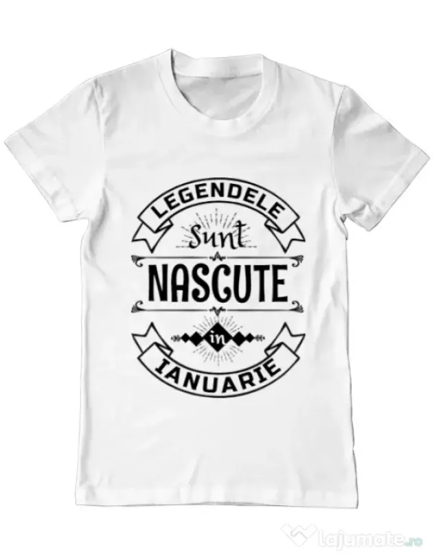 Tricou ADLER barbat Legendele sunt nascute in Ianuarie Alb