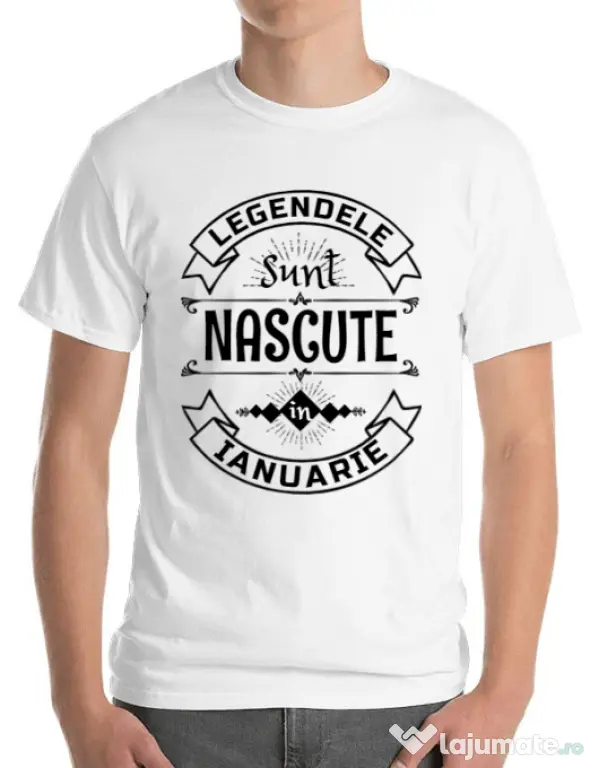 Tricou ADLER barbat Legendele sunt nascute in Ianuarie Alb