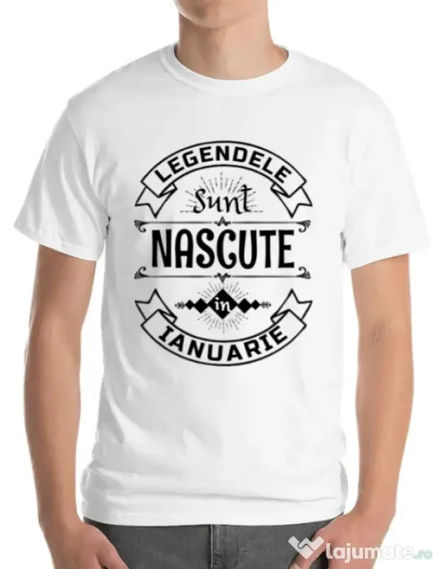 Tricou ADLER barbat Legendele sunt nascute in Ianuarie Alb
