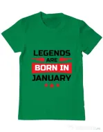 Tricou ADLER barbat Legends are born in January Verde mediu