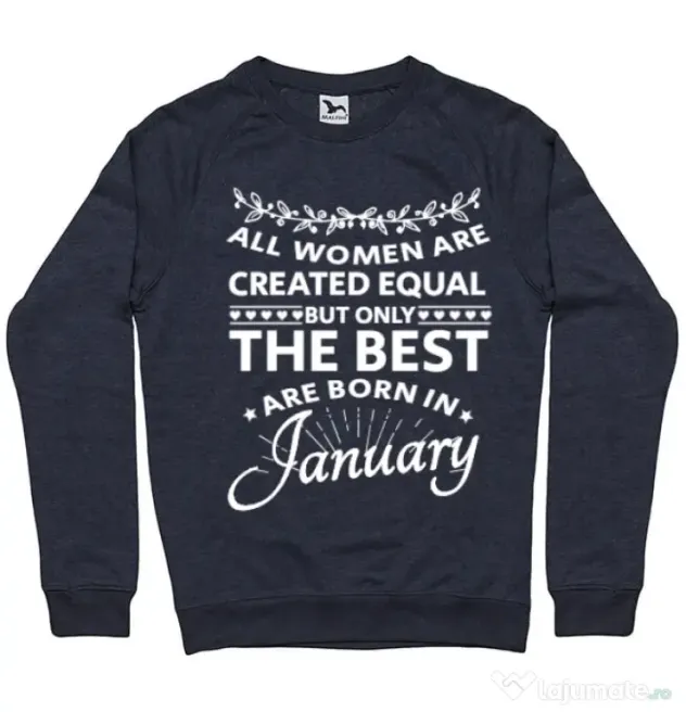 Bluza ADLER barbat The best women are born in January Denim inchis