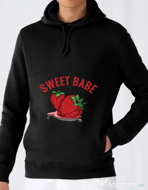 Hoodie barbat cu gluga Sweet babe Negru
