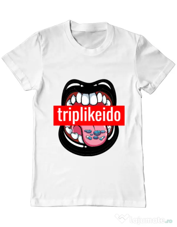Tricou ADLER barbat Trip like I do Alb