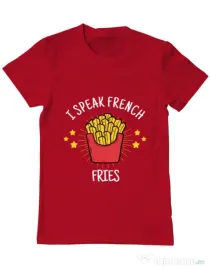 Tricou ADLER barbat I speak french Rosu